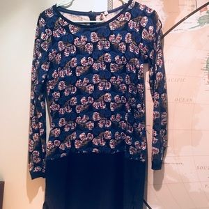 Navy and floral tunic dress